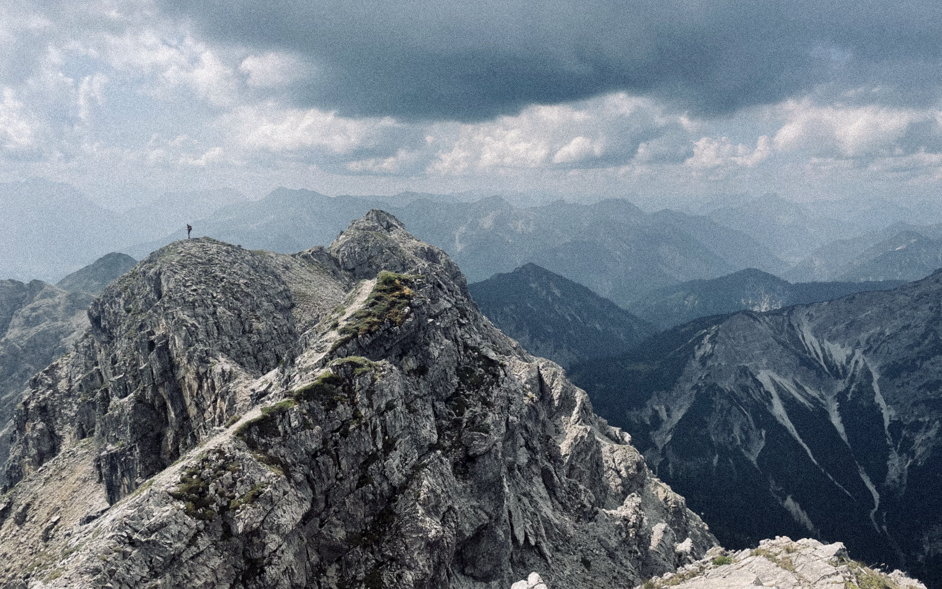 A breathtaking view of rocky mountain peaks in Ettaler Forst, Bayern, Germany.